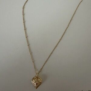 Gold Heart Pendant Necklace